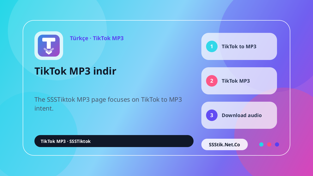 TikTok MP3 Downloader nedir? - SSSTikTok